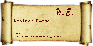 Wohlrab Emese névjegykártya